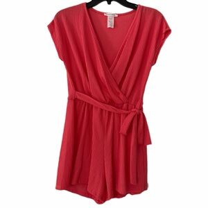 Caution To The Wind- Coral Knit Romper (S)